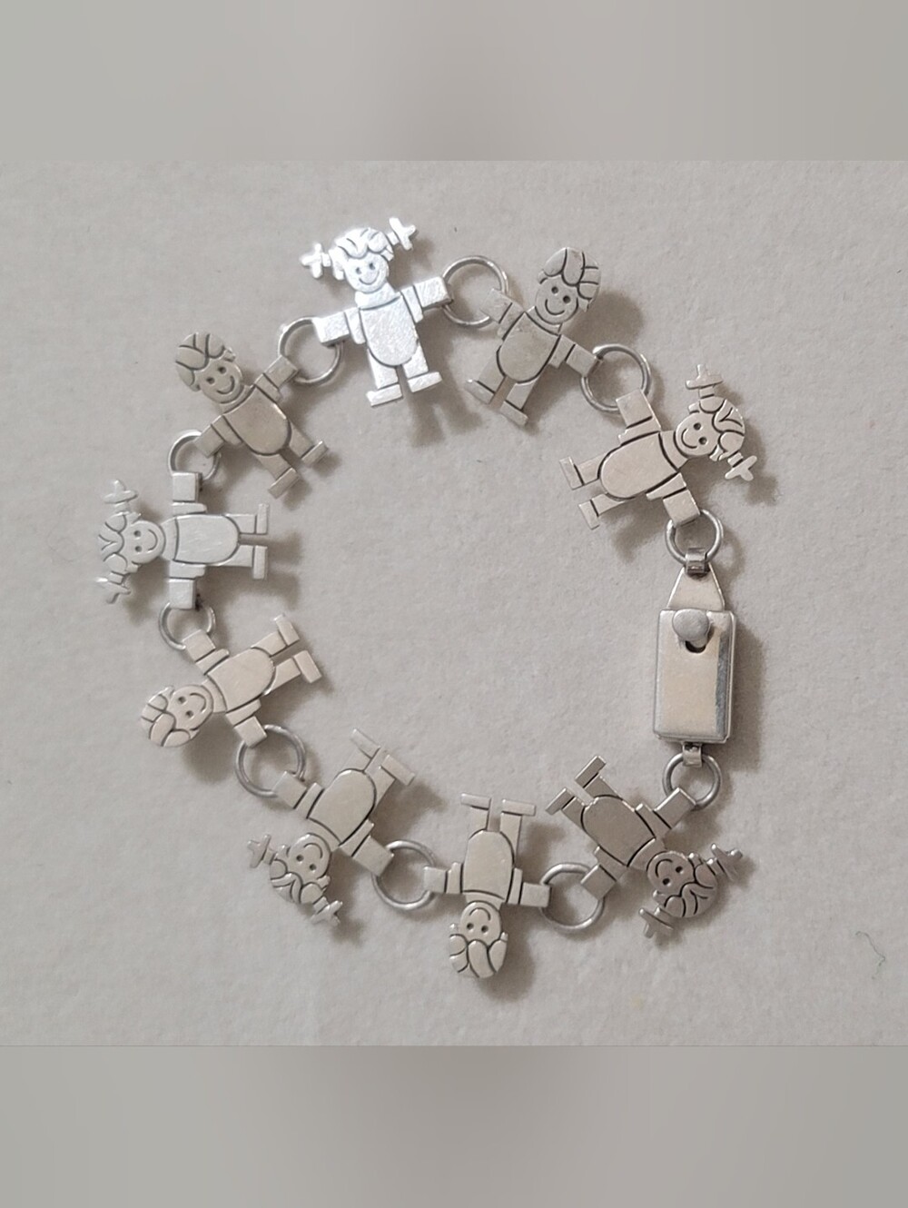 Vintage 925 Sterling Silver Children Link Bracelet